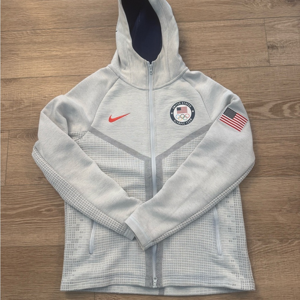 Nike Team USA Gray Tech Fleece Full-Zip Hoodie